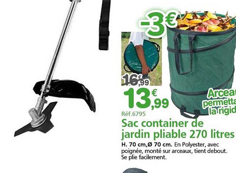 Sac container de jardin pliable 270 litres