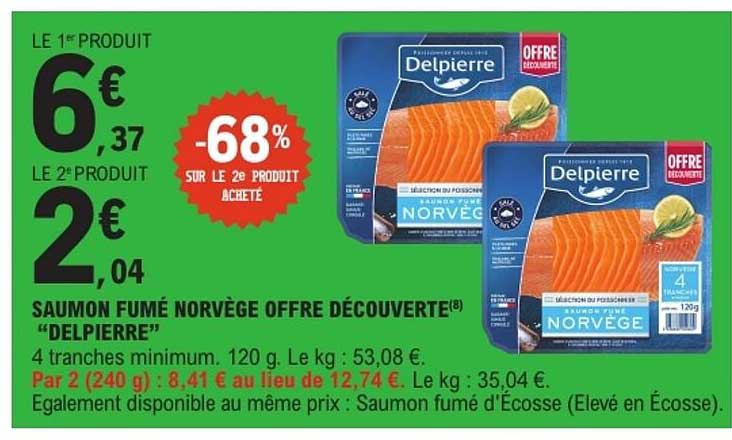 SAUMON FUMÉ NORVÈGE OFFRE DÉCOUVERTE “DELPierre”