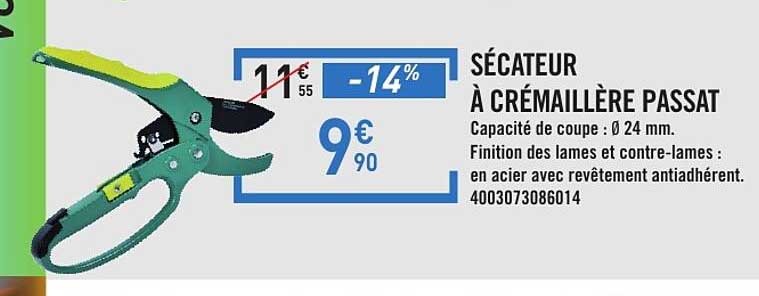 SÉCATEUR À CRÉMAILLÈRE PASSAT