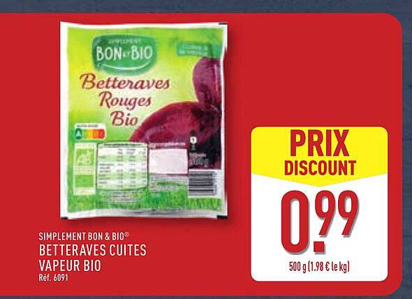 SIMPLEMENT BON & BIO® BETTERAVES CUITES VAPEUR BIO Réf. 6091
