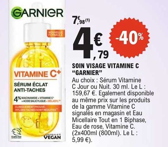 SOIN VISAGE VITAMINE C "GARNIER"