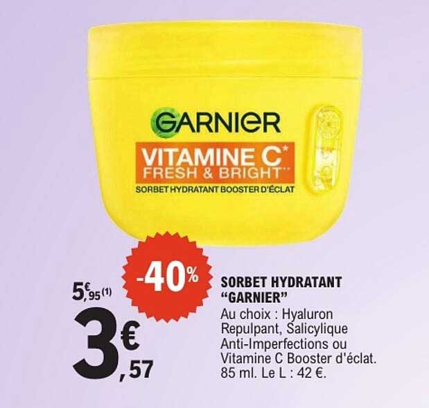 SORBET HYDRATANT “GARNIER”