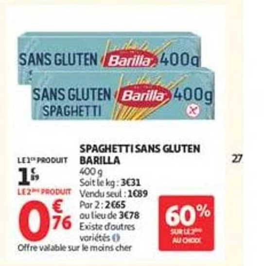 SPAGHETTI SANS GLUTEN BARILLA 400 g