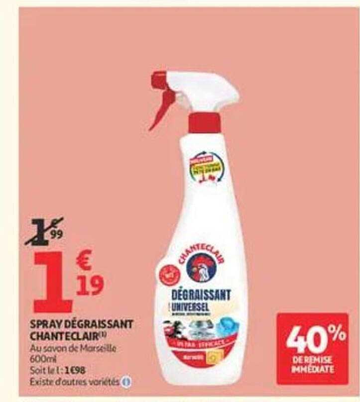 SPRAY DÉGRAISSANT CHANTECLAIR® Au savon de Marseille 600ml