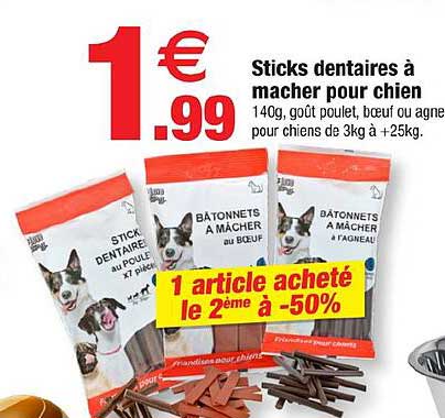 Sticks dentaires à mâcher pour chien
