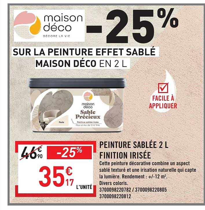 SUR LA PEINTURE EFFET SABLÉ MAISON DÉCO EN 2 L