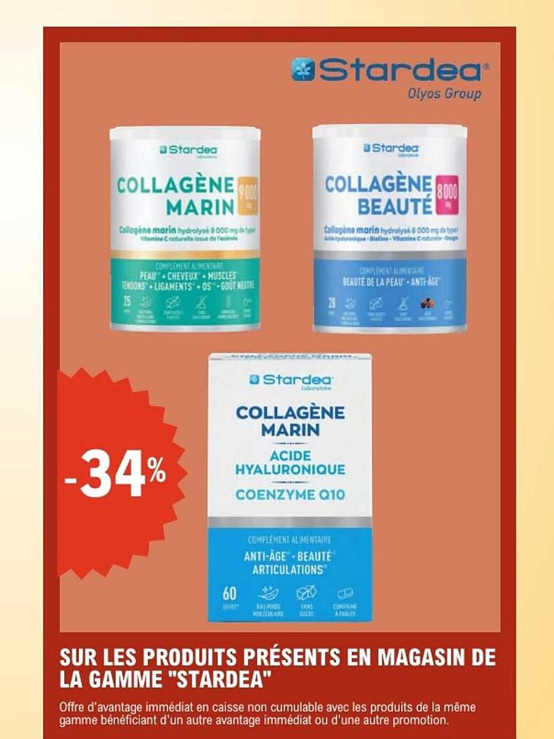 SUR LES PRODUITS PRÉSENTS EN MAGASIN DE LA GAMME "STARDEA"