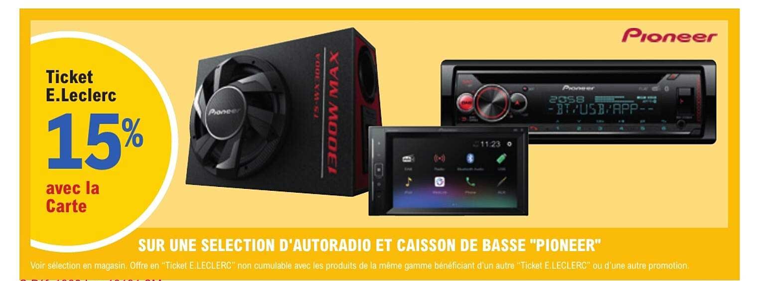 SUR UNE SELECTION D'AUTORADIO ET CAISSON DE BASSE "PIONEER"