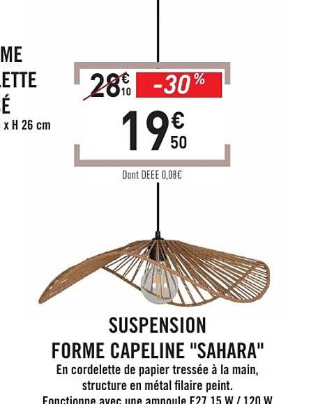 SUSPENSION FORME CAPELINE "SAHARA"