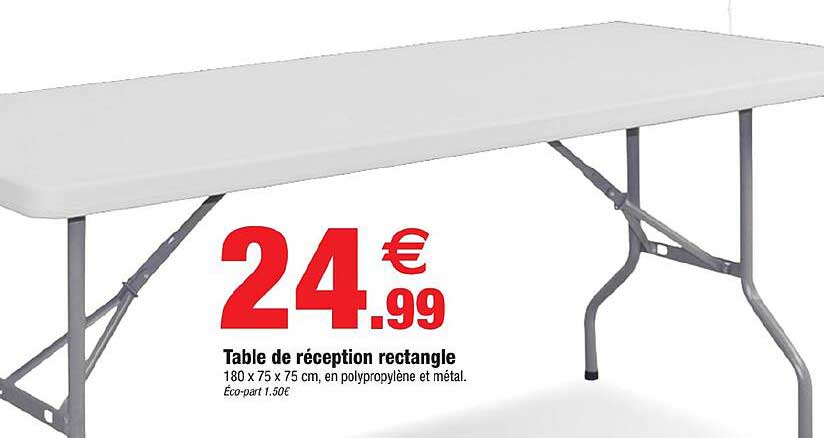 Table de réception rectangle