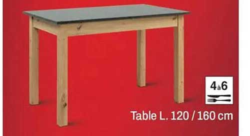 Table L. 120 /160 cm