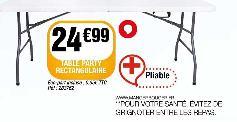 TABLE PARTY RECTANGULAIRE