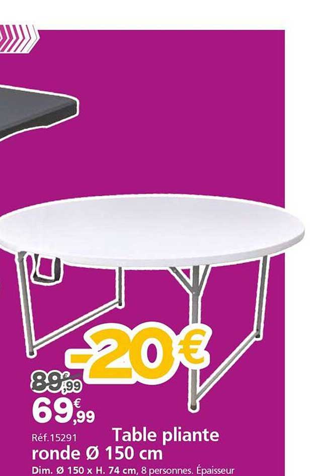Table pliante ronde Ø 150 cm