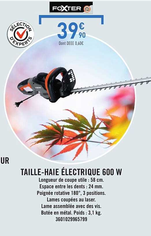 TAILLE-HAIE ÉLECTRIQUE 600 W