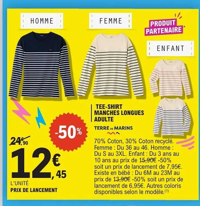 TEE-SHIRT MANCHES LONGUES ADULTE TERRE DE MARINS