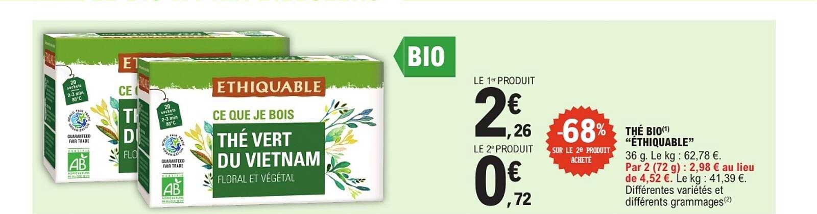 THÉ BIO(1) "ÉTHIQUABLE"
