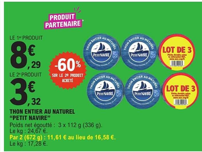 THON ENTIER AU NATUREL “PETIT NAVIRE”