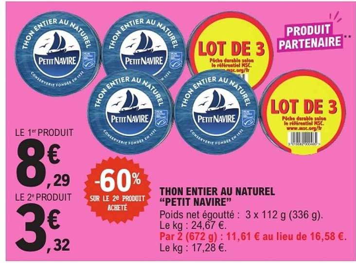 THON ENTIER AU NATUREL “PETIT NAVIRE”