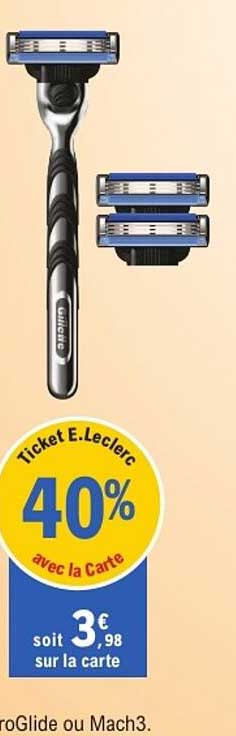 Ticket E.Leclerc 40% avec la Carte soit 3€98 sur la carte