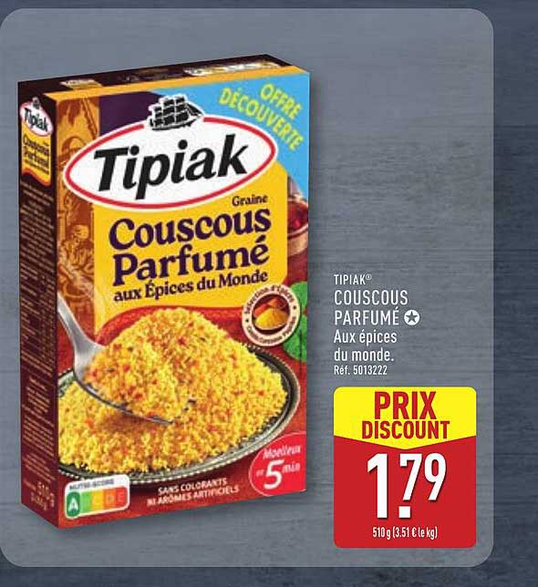 TIPIAK® COUSCOUS PARFUMÉ Aux épices du monde.