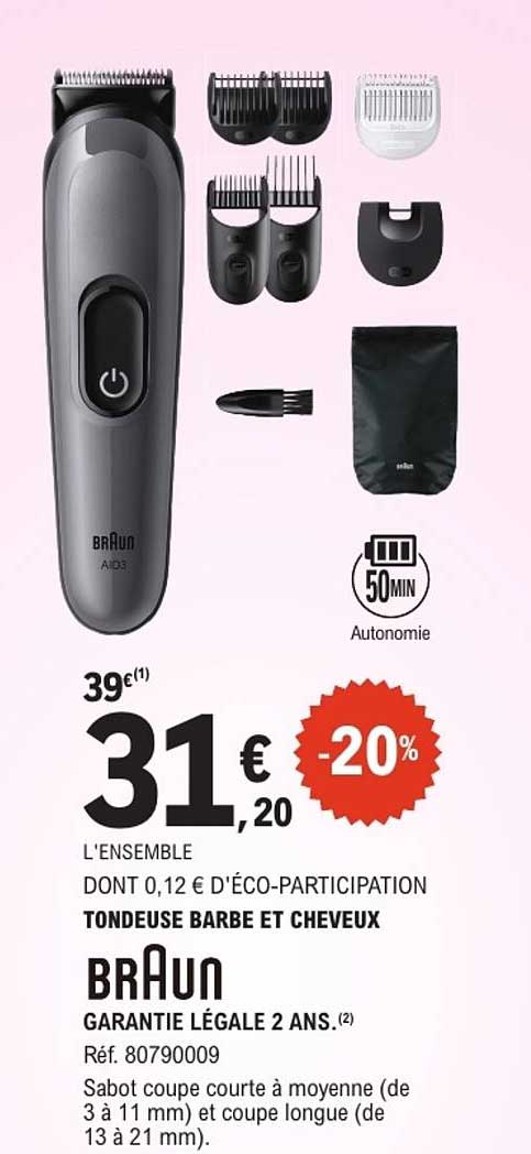 TONDEUSE BARBE ET CHEVEUX BRAUN