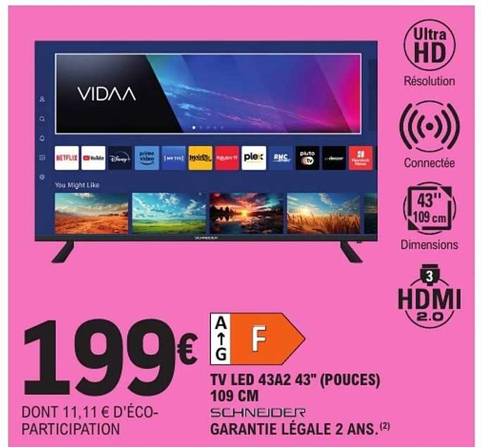 TV LED 43A2 43" (POUCES) 109 CM