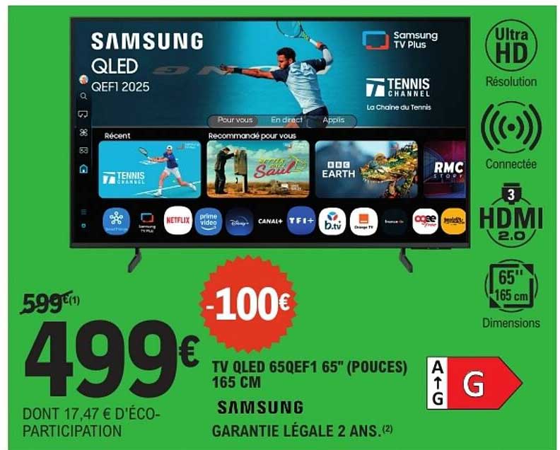 TV QLED 65QEF1 65" (POUCES) 165 CM SAMSUNG