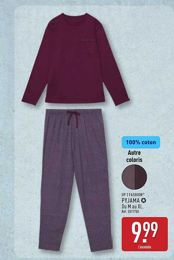 UP 2 FASHION® PYJAMA Du M au XL