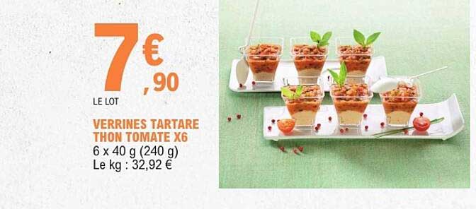 VERRINES TARTARE THON TOMATE X6