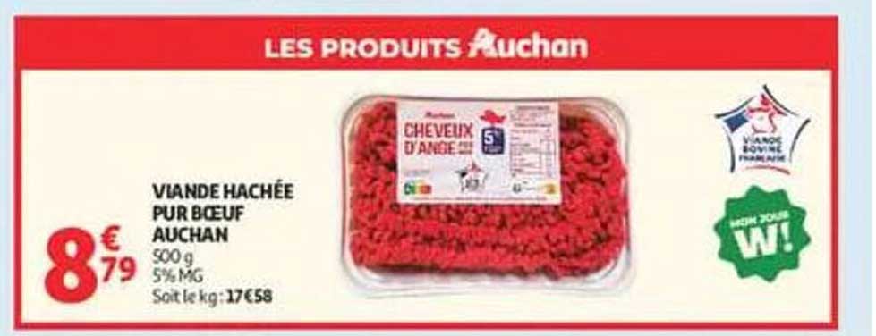 VIANDE HACHÉE PUR BŒUF AUCHAN