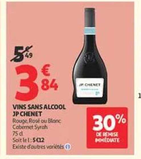 VINS SANS ALCOOL JP CHENET Rouge, Rosé ou Blanc Cabernet Syrah 75 cl