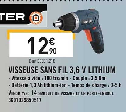 VISSEUSE SANS FIL 3,6 V LITHIUM