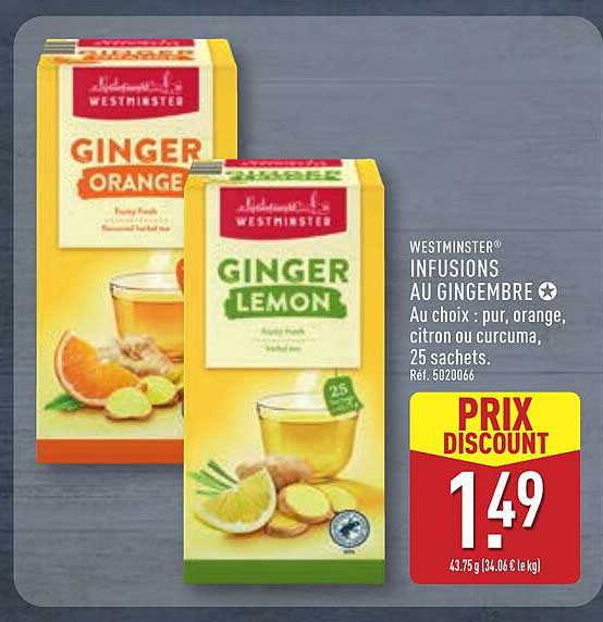 WESTMINSTER® INFUSIONS AU GINGEMBRE ★