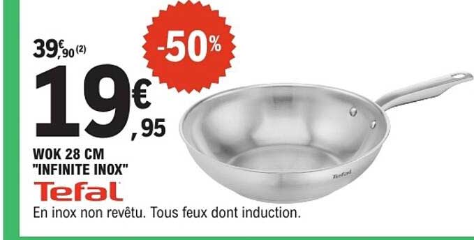 WOK 28 CM "INFINITE INOX" Tefal