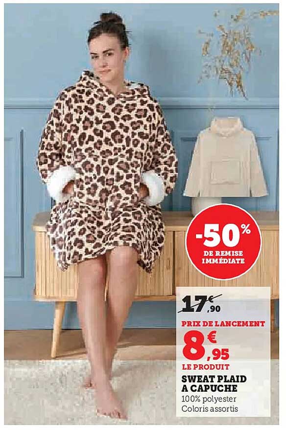 SWEAT PLAID A CAPUCHE