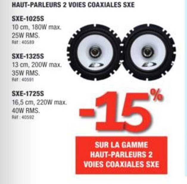 -15% SUR LA GAMME HAUT-PARLEURS 2 VOIES COAXIALES SXE