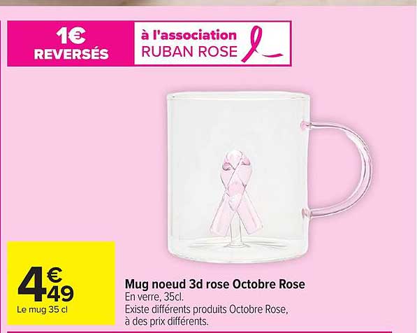 1€ REVERSÉS à l'association RUBAN ROSE