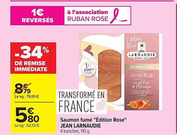 1€ REVERSÉS à l'association RUBAN ROSE