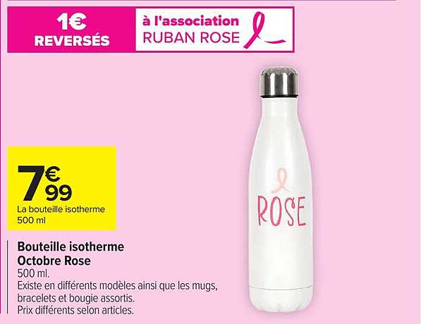 1€ REVERSÉS à l'association RUBAN ROSE