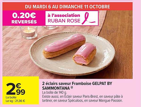 2 éclairs saveur Framboise GELPAT BY SAMMANA