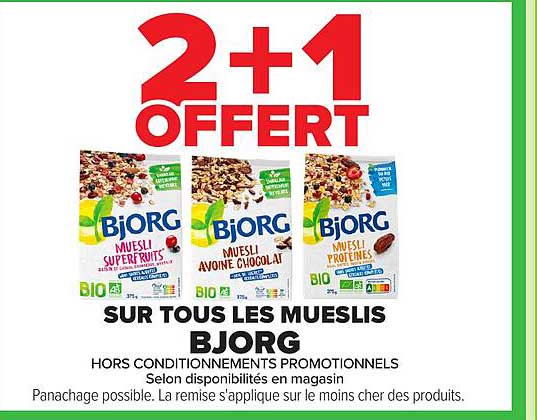2+1 OFFERT SUR TOUS LES MUSLIS BJORG