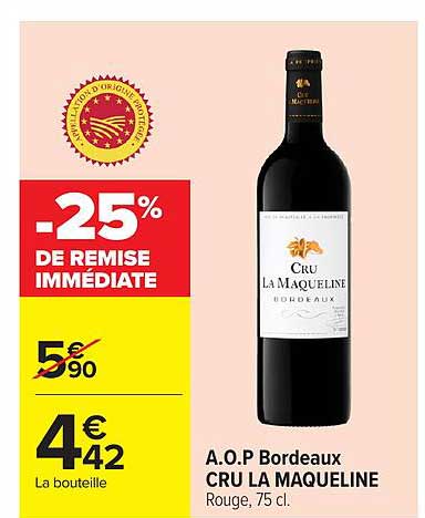 -25% DE REMISE IMMÉDIATE