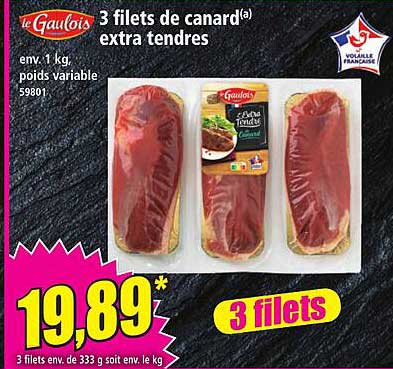 3 filets de canard extra tendres