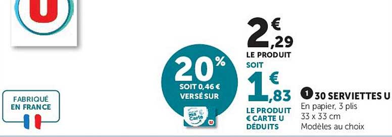 30 SERVIETTES U