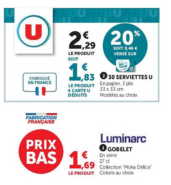 30 SERVIETTES U