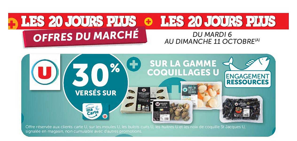 30% VERSES SUR SUR LA GAMME COQUILLAGES U