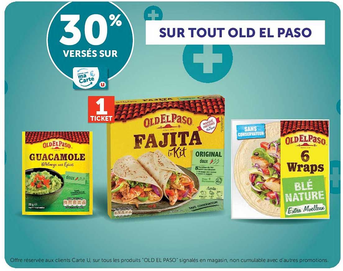 30% versés sur sur tout OLD EL PASO