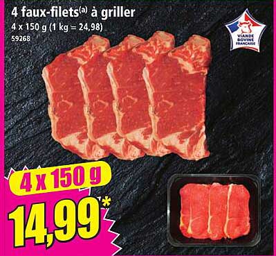 4 faux-filets(a) à griller