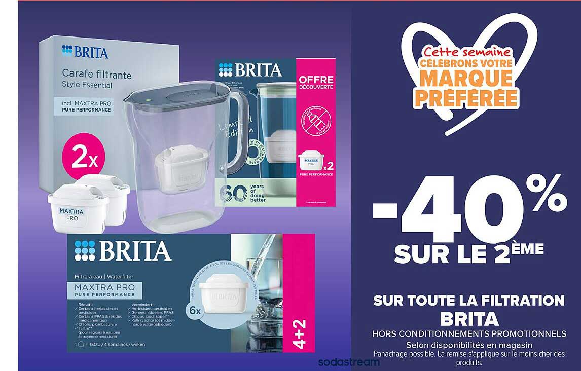 -40% SUR LE 2ÈME SUR TOUTE LA FILTRATION BRITA