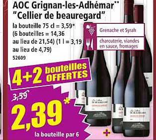 4+2 bouteilles OFFERTEs